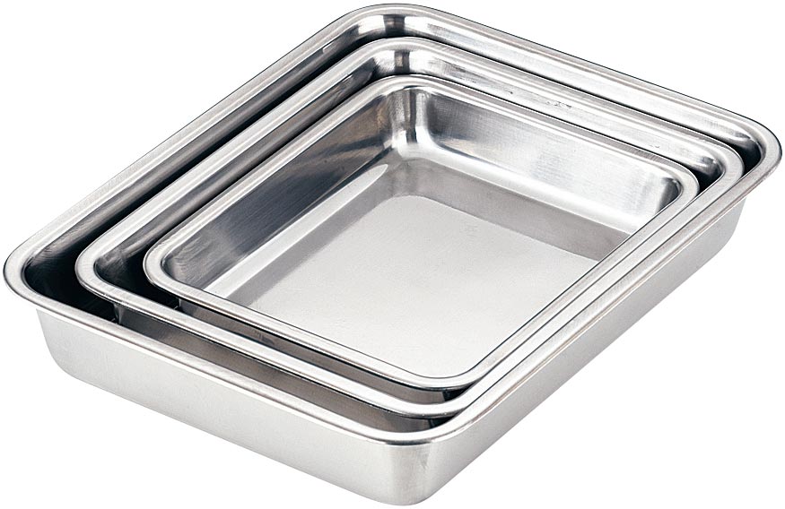 ステンレス製 バット まとめ売り　業務用　深型 楽天市場】ステンレスバット 深型 (4枚取サイズ)【業務用】【角